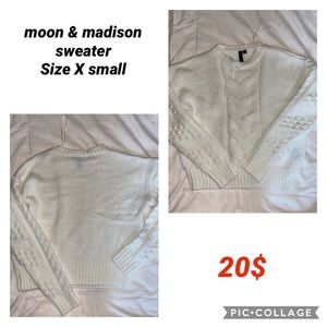Moon and Madison White sweater